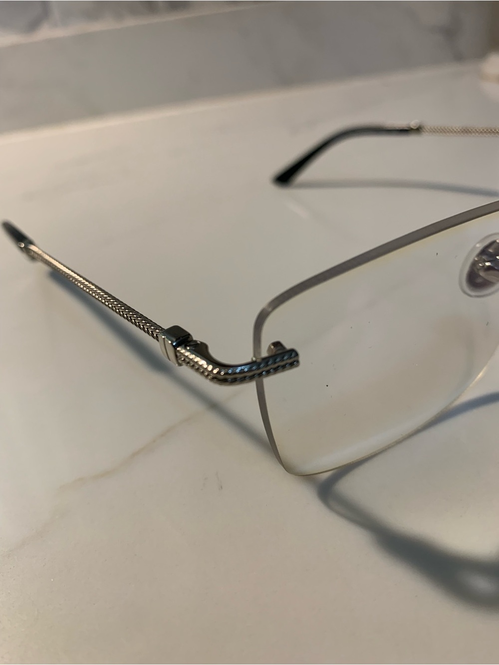 Paul Vosheront Rimless Eye Glasses, Men’s Luxury Italian Eyewear. 23kg plated.